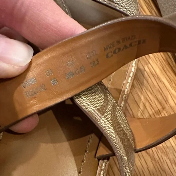 Coach Women's Sandals in Brown and Tan - Picture 4 of 4